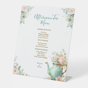 Shabby Chic Romantic Vintage Roses Floral Party In Pedestal Sign