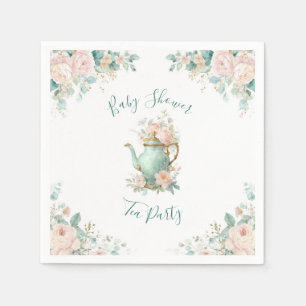 Shabby Chic Romantic Vintage Roses Floral Party Napkin