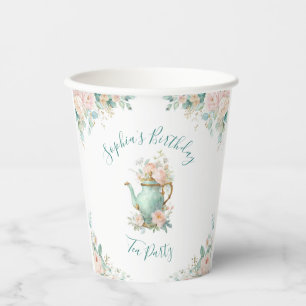 Shabby Chic Romantic Vintage Roses Floral Party Paper Cups