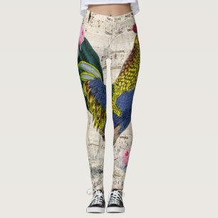 Shabby Chic Rooster Leggings