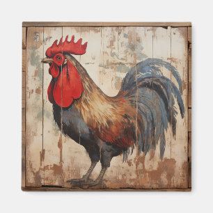 Shabby Chic Rooster Magnet