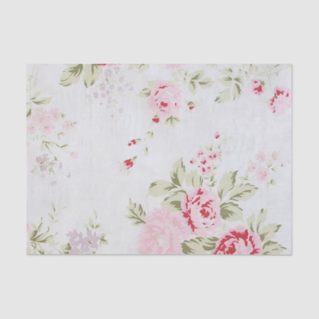 Shabby Chic Rose Floral Tissue Paper (Front)
