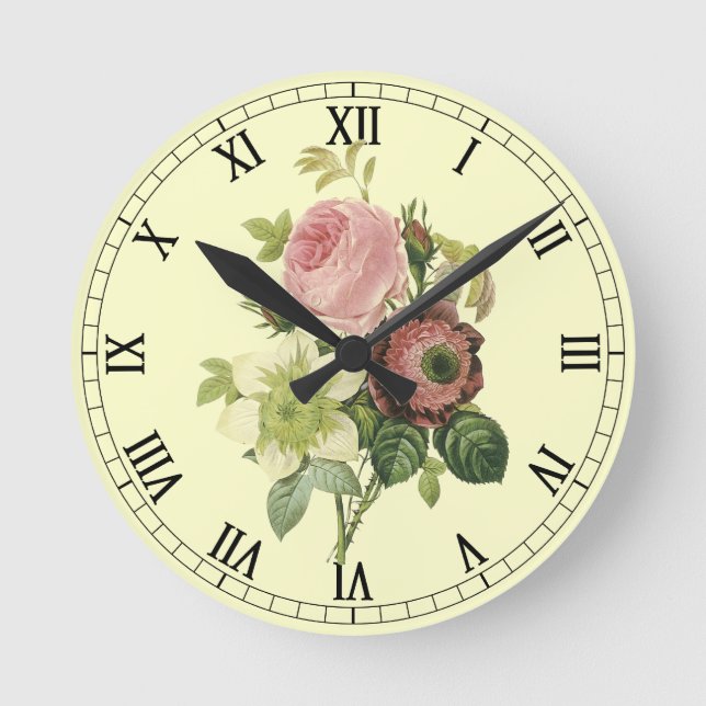 Shabby Chic Rose Horloge murale (Recto)