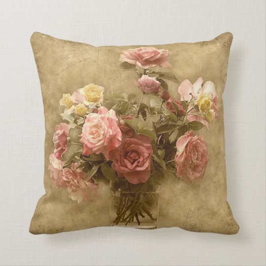 Shabby Chic Rose Pillow Zazzle.ca