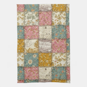 Shabby Chic Rose Quilt Pattern Kitchen Towel