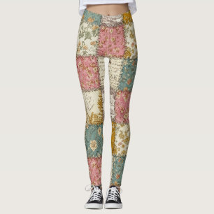 Shabby Chic Rose Quilt Pattern Leggings