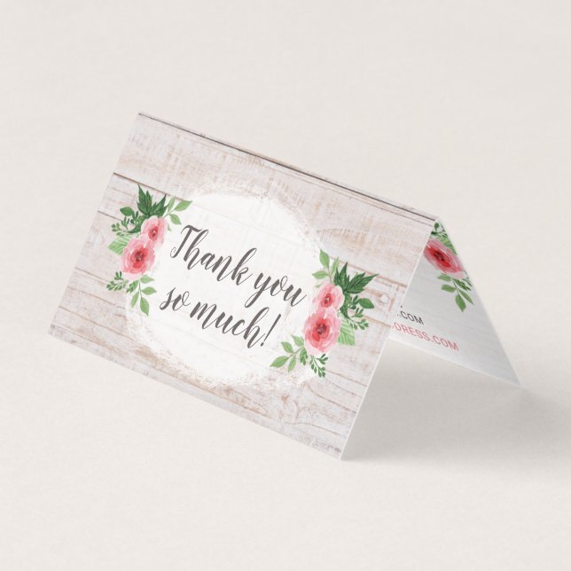 Shabby Chic Rose Roses sur le Merci rustique du pa (Front)