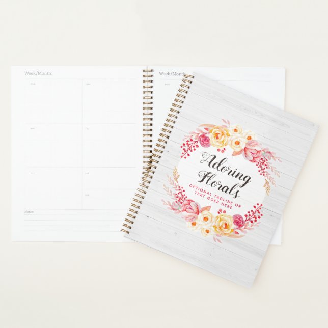 Shabby Chic Roses & Rustique Bois Blush Rose Flora (Devant avec enveloppe)