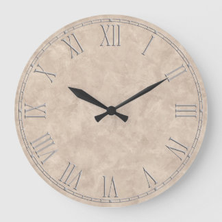 Shabby Chic Rustic Beige Tan Large Clock