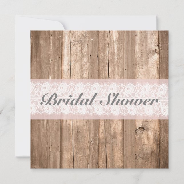 Shabby Chic Rustic Bridal Shower Customizable Invitation (Front)