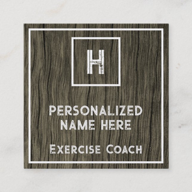 Shabby Chic & Rustic Exercise Coach Business Card (Front)