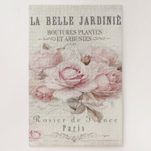 shabby chic,rustic,vintage,floral,collage,country, jigsaw puzzle