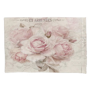 shabby chic,rustic,vintage,floral,collage,country, pillowcase