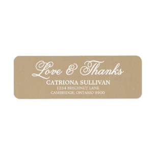 Shabby Chic Script Love & Thank Address Label