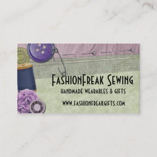 Shabby chic sewing buttons thread business cards