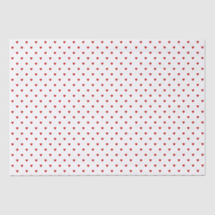 Shabby Chic Simple Red Hearts Pattern on White Tissue Paper