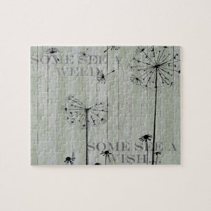 Shabby Chic Some See A Weed Some See A Wish Jigsaw Puzzle