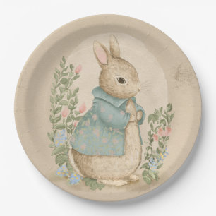 Shabby Chic Spring Rabbit Paper Plate