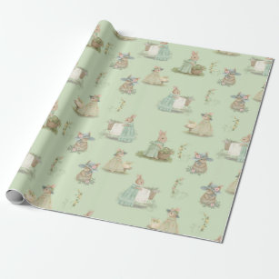 Shabby Chic Spring Rabbit Wrapping Paper