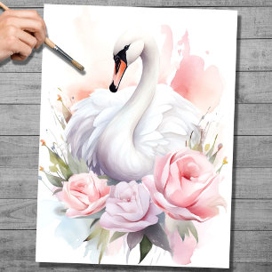 Shabby Chic Swan 4 Decoupage Paper