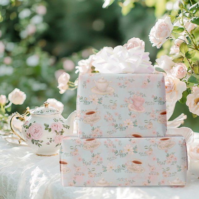 Shabby chic Tea Party Bridal Shower Wrapping Paper (Creator Uploaded)