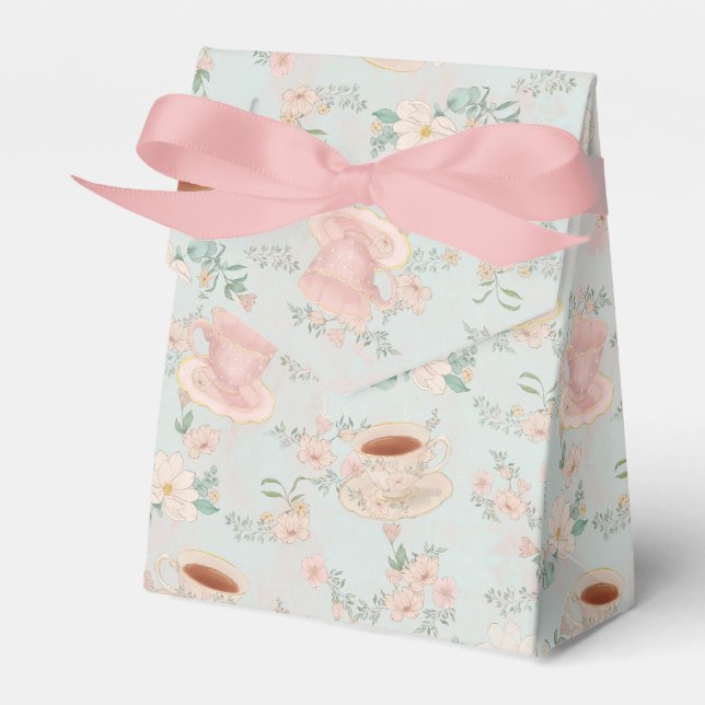 Shabby Chic Tea Party Favor Box (Front Side)