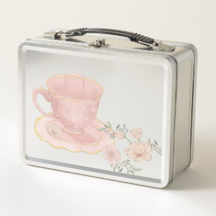 Shabby chic Tea Party Metal Lunch Box