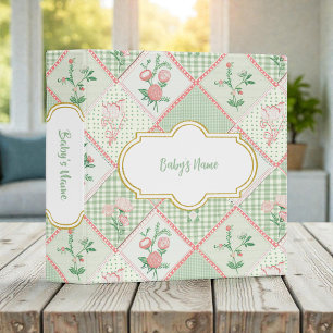 Shabby Chic Teal and Pink Floral Baby Photos Binder