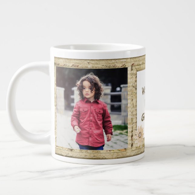 Shabby Chic Three Photo Specialty Mug Specialty  (Left)