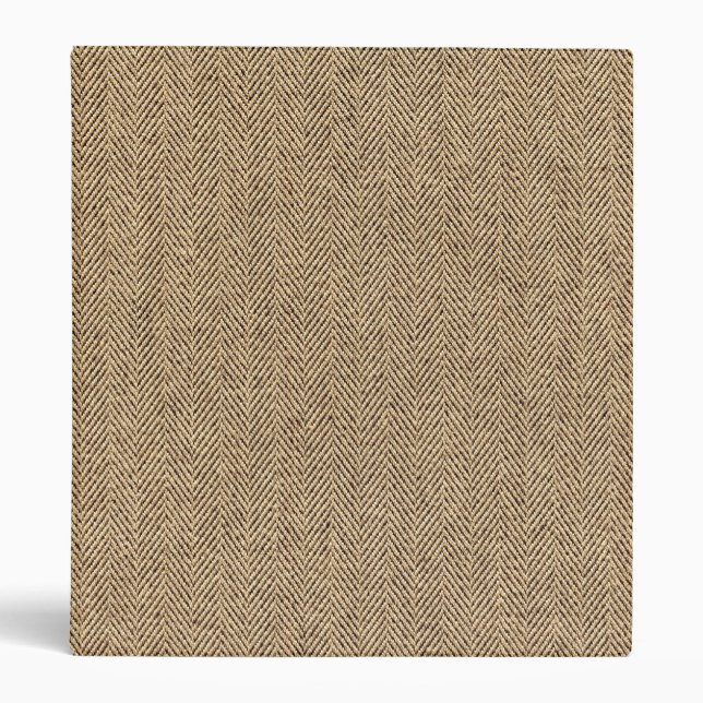 Shabby Chic Tweed Rustic Burlap Fabric Texture Binder (Front)