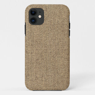 Shabby Chic Tweed Rustic Burlap Fabric Texture iPhone 11 Case