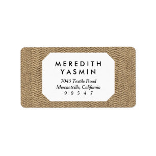 Shabby Chic Tweed Rustic Burlap Fabric Texture Label