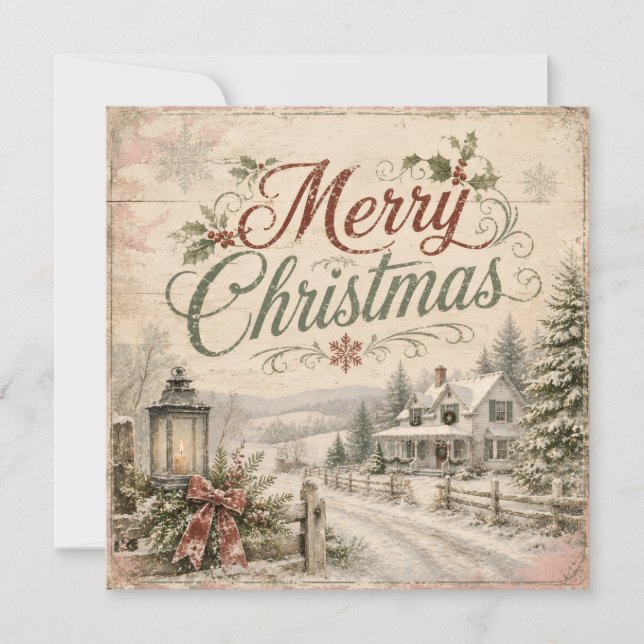 shabby chic village flat card (Front)