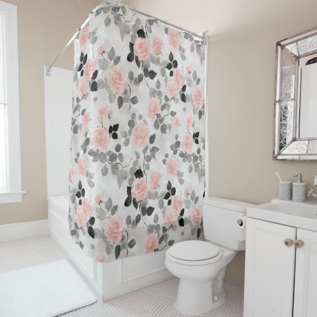 Shabby Chic Vintage Floral Pink Rose Personalized (In Situ)