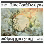 Shabby Chic Vintage Landscape A3L Decoupage Tissue Paper<br><div class="desc">🖤 Shabby Chic Vintage Landscape Tissue. This tissue features a serene, vintage-style landscape with a large, glowing sun or moon set against a distressed, textured background in soft hues of green, beige, and muted orange. Delicate, bare trees and intricate branches frame the scene, adding a touch of natural elegance. The...</div>