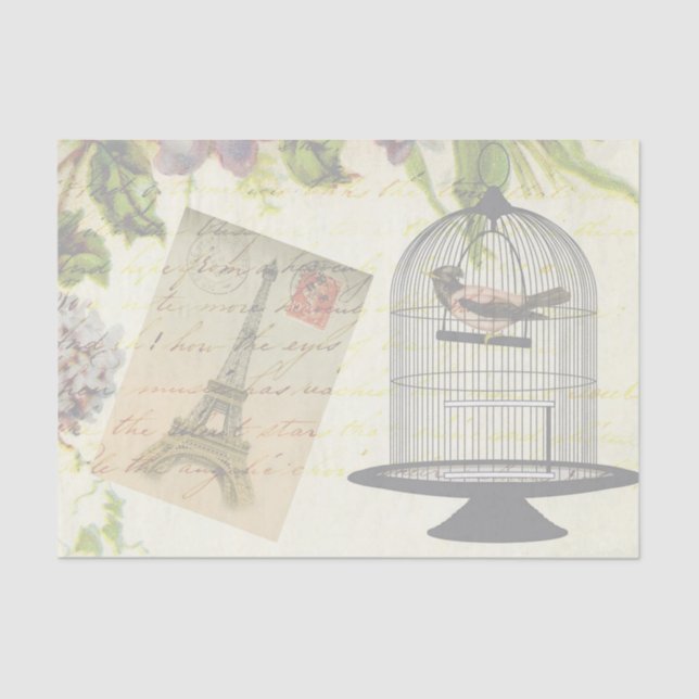 Shabby-Chic Vintage Paris Tissue Paper (Front)