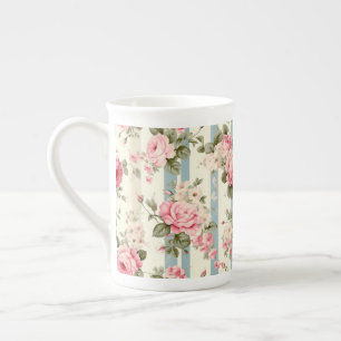 Shabby Chic Vintage Roses Bone China Mug