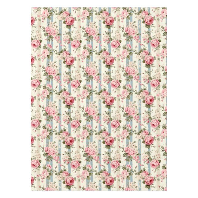 Shabby Chic Vintage Roses Tablecloth (Front)