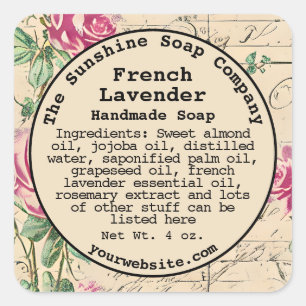 Shabby Chic Vintage Soap Cosmetics Étiquette - 3