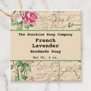 Shabby Chic Vintage Soap Cosmetics Label tag