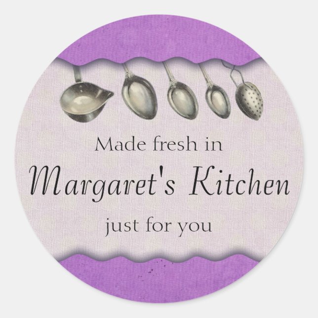 Shabby chic vintage spoons food gift tag labels (Front)