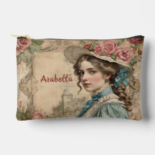 Shabby Chic Vintage Victorian Woman Accessory Pouc Pouch