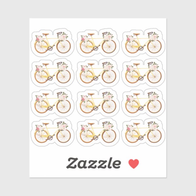 Shabby Chic Vintage Yellow Bicycle Planner Sheet (Sheet)