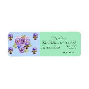 Shabby Chic Viola Flower Return Address Labels