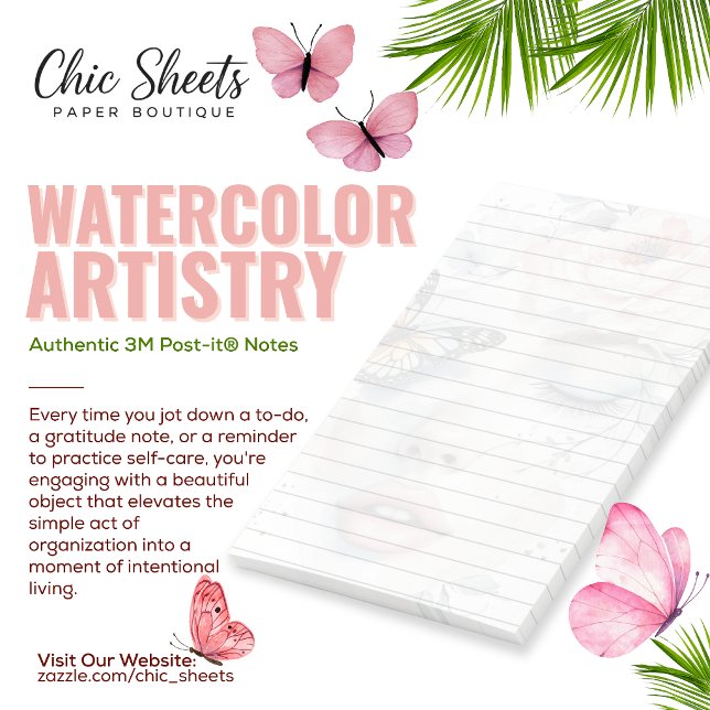Shabby Chic Watercolor Artistry Design 3M  Post-it Notes (Creator Uploaded)