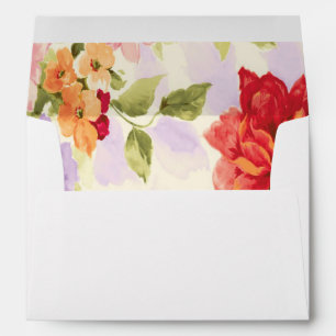 Shabby Chic Wedding Floral Pattern Lined Envelopes