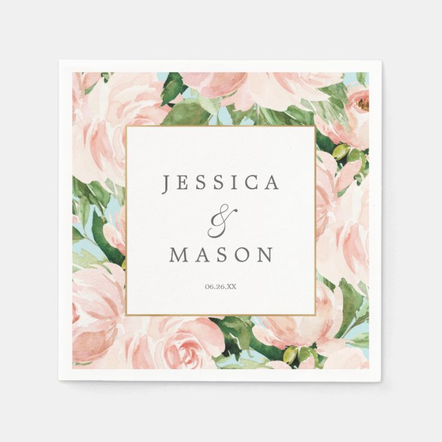 Shabby Chic Wedding Napkin Cocktail Napkin (Front)