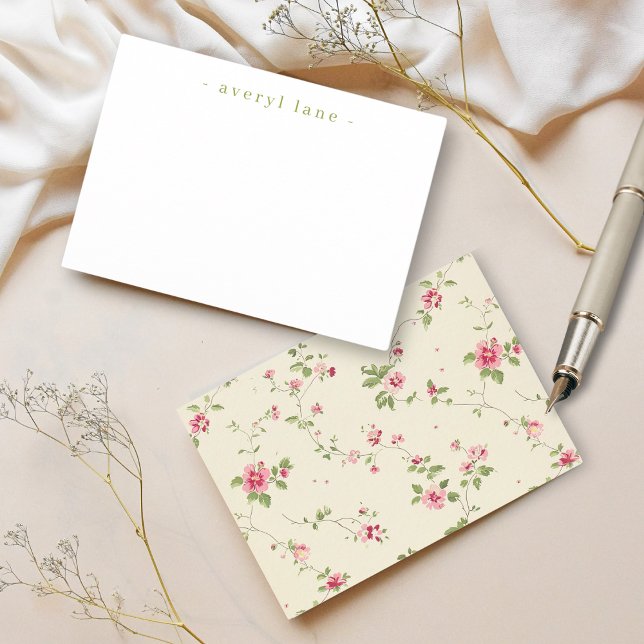 Shabby Chic Wildflower Personalized Stationery Card (Creator Uploaded)