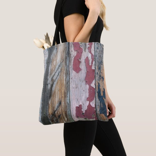 Shabby Chic Wood Tote Bag (Close Up)