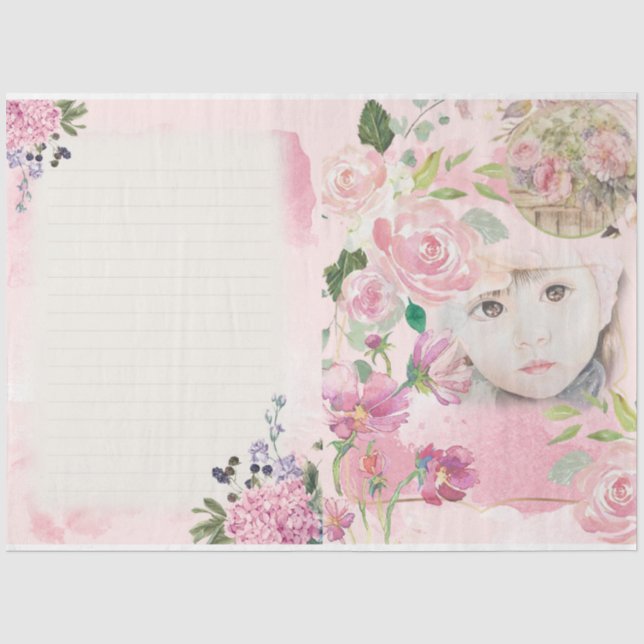 Shabby Chic Writing Series Design 1 Tissue Paper (Front)